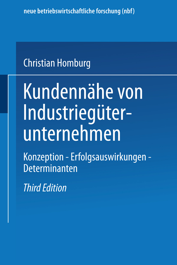 [Englisch] Kundennähe von Industriegüterunternehmen