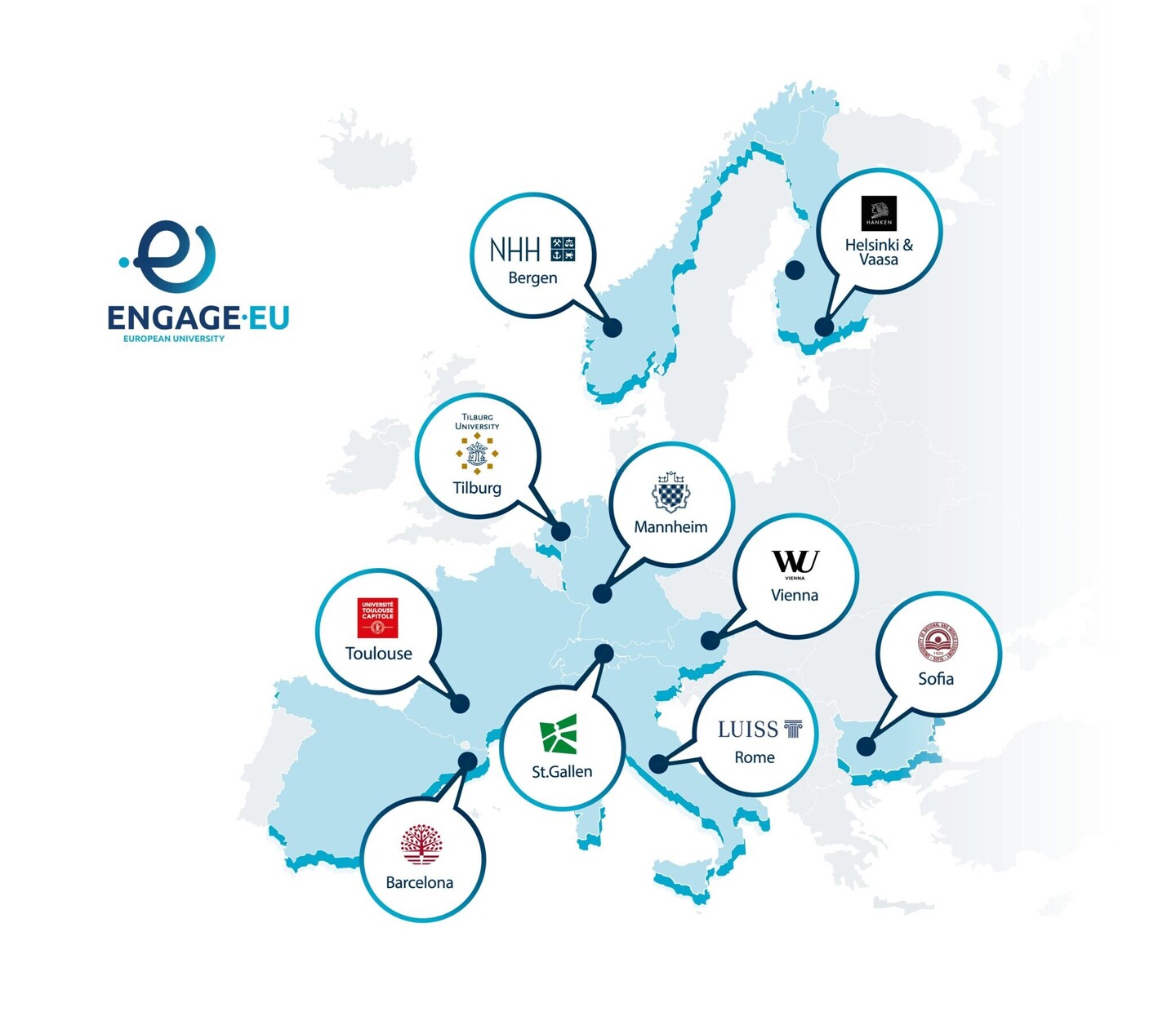 Eine ENGAGE.EU Map von 2025.