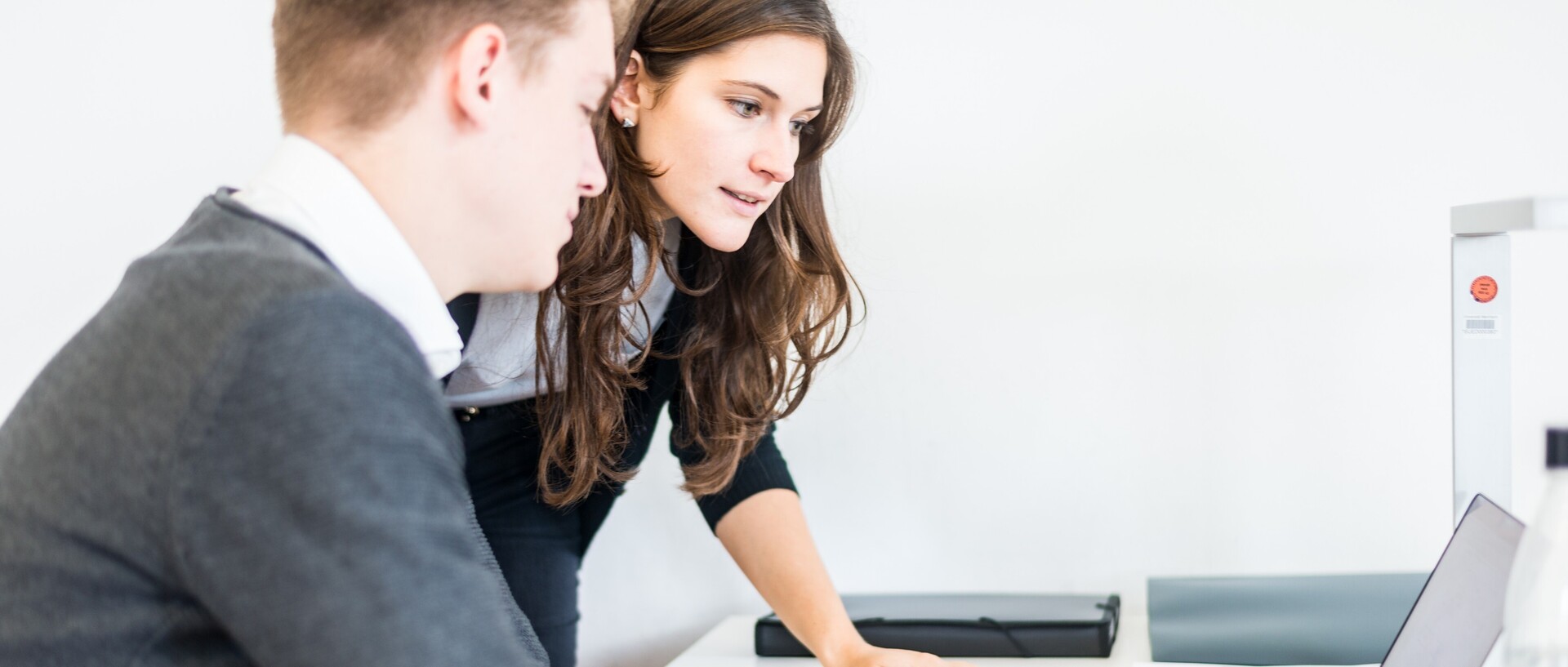 Two students at the laptop