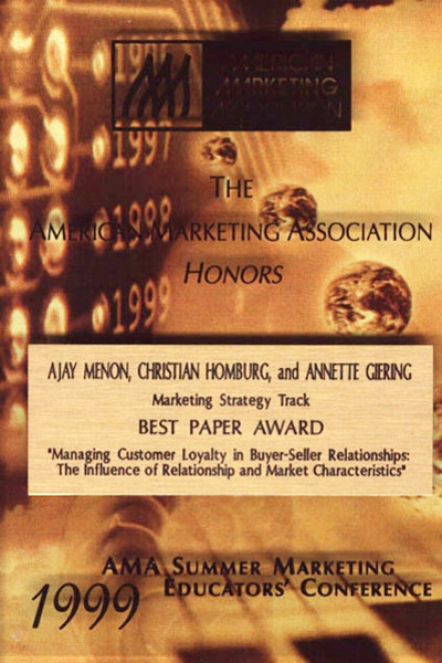 [Englisch] San Francisco (California), 1999, Best Paper Award 1999