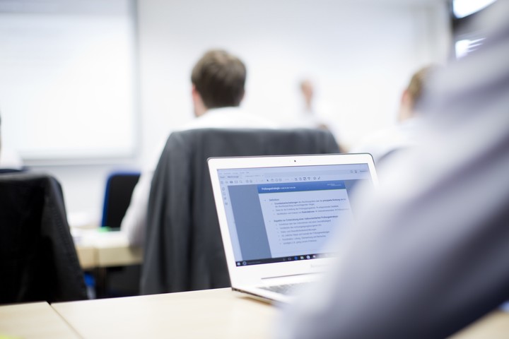 Student in front of laptop
