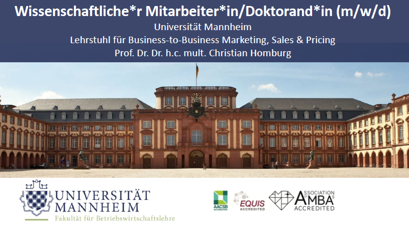 Stellenausschreibung mit Bild vom Schloss der Universität