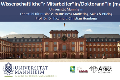 Stellenausschreibung mit Bild vom Schloss der Universität
