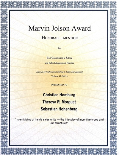Marvin Jolson Award 2022