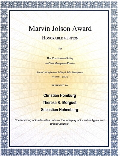 Marvin Jolson Award 2022