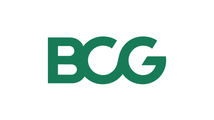 BCG Logo: Grüne Schrift auf weißem Hintergrund