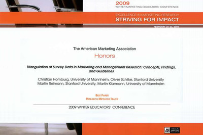 [Englisch] Tampa (Florida), 2009, Best Paper Award 2009