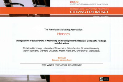 Tampa (Florida), 2009, Best Paper Award 2009