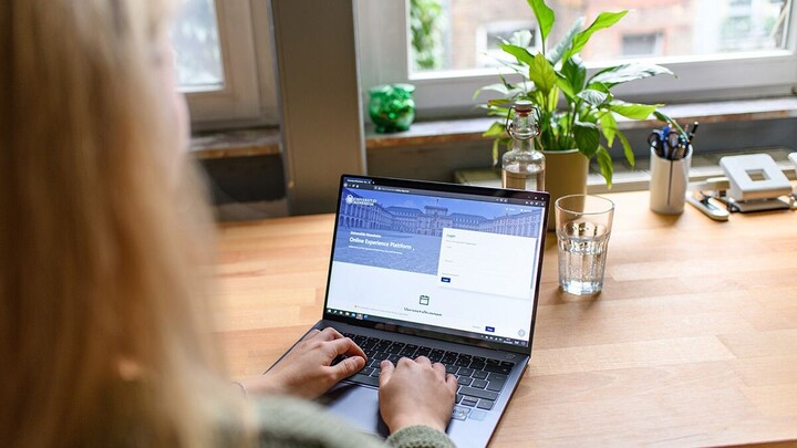 Student at her laptop