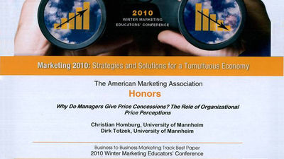 New Orleans (Louisiana), 2010, Best Paper Award 2010