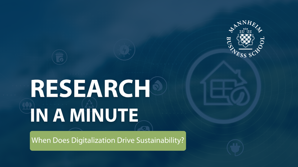 Thumbnail von Research in a Minute Video zu der Frage: Wann fördert Digitalisierung Nachhaltigkeit?