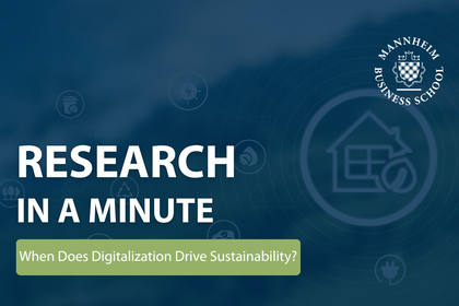 Thumbnail von Research in a Minute Video zu der Frage: Wann fördert Digitalisierung Nachhaltigkeit?