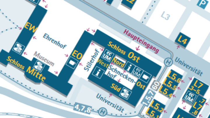 Lageplan Universität Mannheim