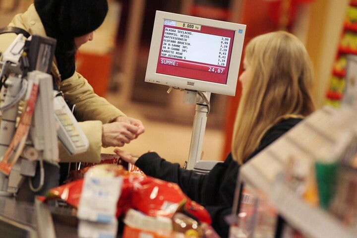 Kasse in Supermarkt